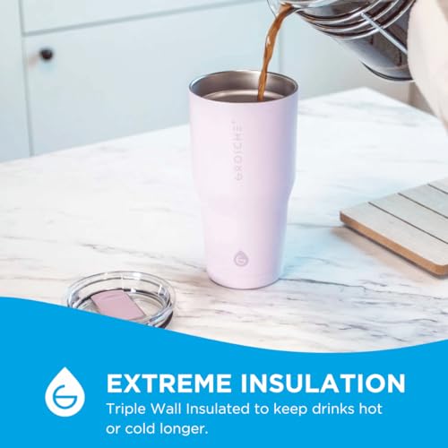 GROSCHE Yukon Triple Insulated Coffee Travel Mug with Lid - 20 oz Lavander - color: Lavender, size: 20 Ounces