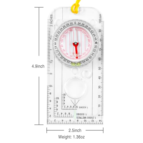 Multifunctional Military Sighting Navigation Compass with Inclinometer | Impact Resistant & Waterproof Compass for Hiking, Camping - color: EK40-3