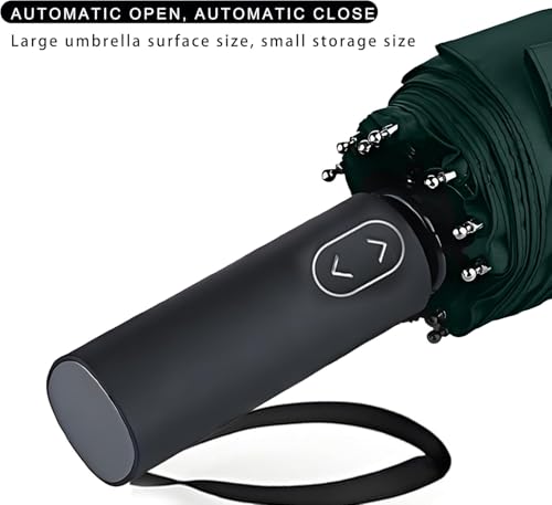 MRTLLOA Compact Golf Umbrella, 10 Ribs Vented Windproof Travel | 49/54/62 Inch Large Oversize, Double Canopy, Quick-Dry Fabric, Lightweight, Umbrellas for Rain - color: Green, size: 54 Inch