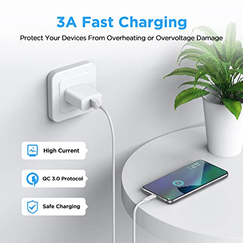 etguuds USB to USB C Cable 3ft, 2-Pack USB A to USB C Charger Cord Type C - color: White