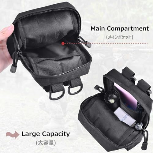 Azarxis Molle Pouches, Tactical Compact EDC Small Utility Pouch Waist Bags Sundries Storage Admin Organize Gear Gadget for Military Backpack - color: #01 Green - 8.28"x4.33" - 2 Pack
