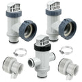 Above Ground Plunger Valves with Pool Hose Adapter B for Intex Above Ground Pool & Pump, Pool Parts and Accessories On/Off Plunger Valve Replacement & 25009 Hose Conversion Adapter 1 1/4 to 1 1/2