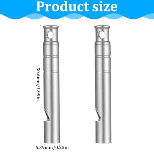 ElevateTech 2Pcs Titanium Emergency Whistle 120db Safety Whistle, Silver | with Lanyard, Suitable for Camping, Hiking, Pet Training, Coaching, Sports, Hang Around Your Neck
