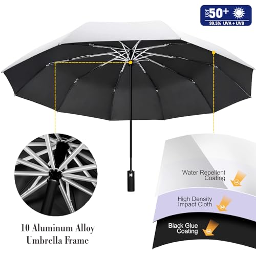 XLINGZA UPF 50+ Beach Umbrella with Adjustable Universal Clamp - style: Auto/XXL