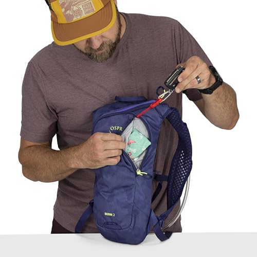 Osprey Berm Biking Backpack with Hydraulics Reservoir - Lightweight Hydration Backpack for Men and Women - color: Botswana Purple Dust Print, style: 2l
