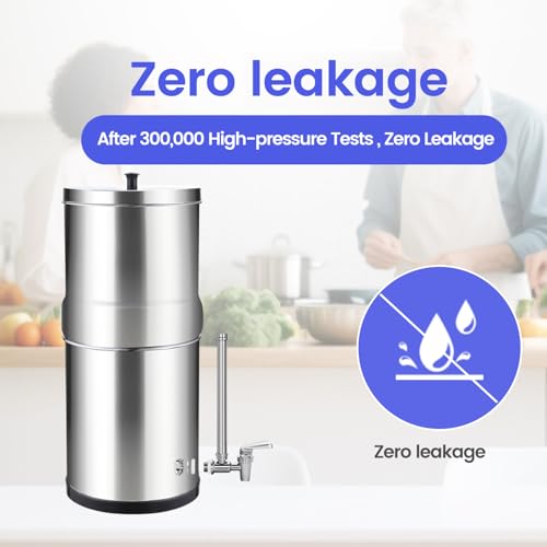 304 Stainless Steel Sight Glass Spigot, Compatible with Universal Gravity-Fed Water Filtration Systems, Clear Water Level View, Stainless Steel Handle - style: 7" Complete