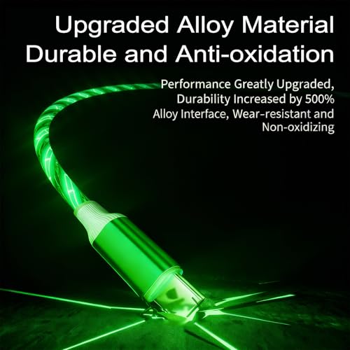 USB Cable PD Fast Charger Lighted Up (USB A TO C Starry Green)Mobile Phone Data Cable, Charging Cable, Supports Data Transfer, 39-inch, TPE Material, Compatible with Almost All Type-C Devices - color: USB A TO C Starry Green