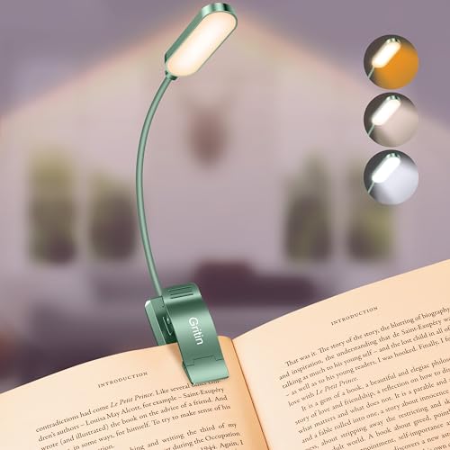 Gritin 16 LED Rechargeable Book Light for Reading in Bed - color: Green
