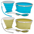 Mess Kit for Camping 2 Pack - color: Blue+Green