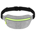 Running Belt Slim, Light Running Belts for Phone with Reflective Strip, Running Fanny Pack Sweatproof with Headphone Jack, Running Pouch Separate Pockets for Workouts, Trips (Light Gray)