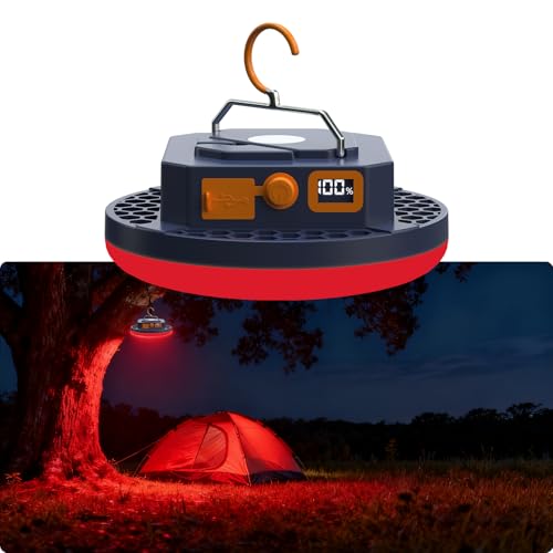 10000mAh Rechargeable Camping Light Insect Not Attract 4000LM Work Light White/Red/Pink/SOS Brightness Stepless Dimming, IP45 Waterproof Tent Light Power Failure for Halloween (Standard) - color: Standard
