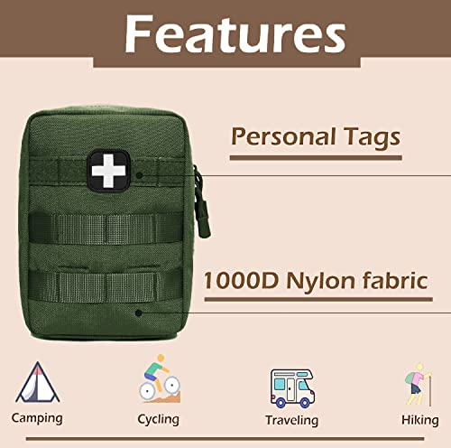 GHFY First Aid Pouch EMT IFAK Medical Pouchs, Tactical MOLLE Utility Empty Pouch (Green) - color: Green