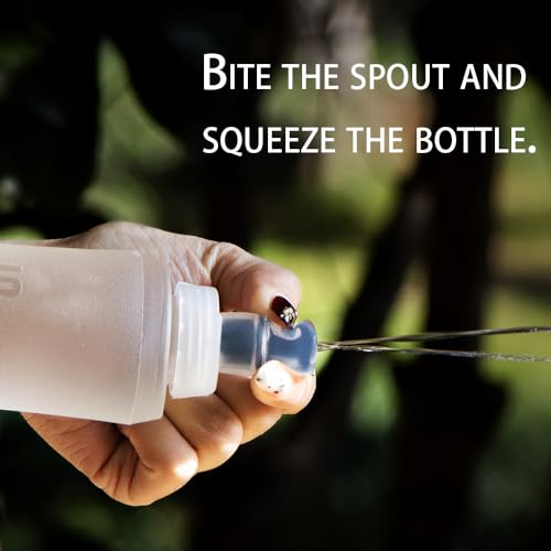 Soft Flasks Running Water Flask Folding Soft Water Bottles Small for Outdoor Sports Hiking Hydration Pack 5oz/8oz/17oz(WHITE,8oz*2) - color: White, style: 250ml/8oz-2 Pack