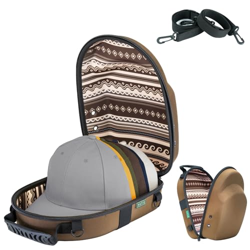 NATIQ Hat Travel Case for Baseball Caps, Hard Shell, Fits 6 Caps
