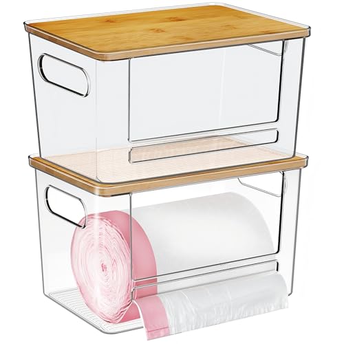 Trash Bag Dispenser 2 Pack - Under Sink Organizer, Plastic Bag Holder - size: XL-2 PACK