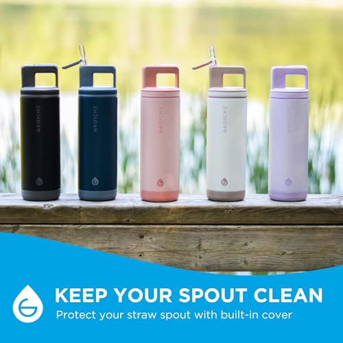 GROSCHE Alpine Flip N Sip Insulated Bottle with Straw, Mountain Blue, 20 oz - color: Mountain Blue, size: 20 Ounces