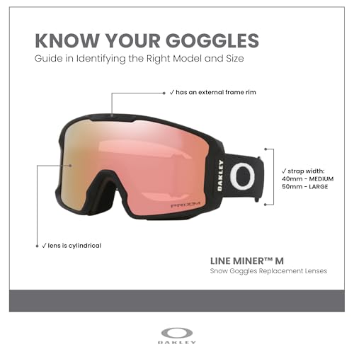 Oakley Line Miner Medium Ski Goggles REPLACEMENT LENSES OO7093 For Men For Women +Designer iWear Care Kit - color: Prizm Rose Gold