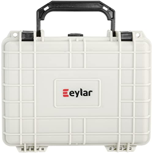 Eylar Protective Camera Hard Case Water & Shock Proof w/Foam, TSA Standards 9.12 inch 7.56 inch 4.37 inch (White) - color: White