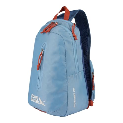 Eddie Bauer Stowaway Packable Sling Bag | Foldable | Travel | Outdoor | Lightweight | Compact | Everyday Carry | Ripstop Nylon | 10L - Coast Blue - color: Coast Blue