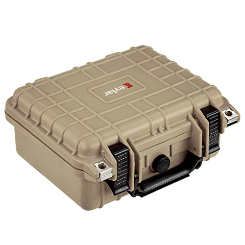 Eylar Small 10.62" Gear, Equipment, Hard Camera Case Waterproof with Foam TSA Standards, Lockable for Cameras, Lenses, Drones, Gear (Tan) - color: Tan