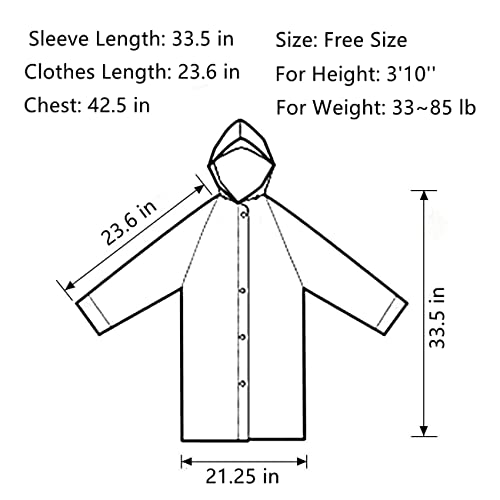 Raincoat Rain Poncho for Kids, 2-5 Pack Reusable EVA Rain Coats for 6-14 Boys Girls, Rain Jackets Gear with Hood - color: White X2