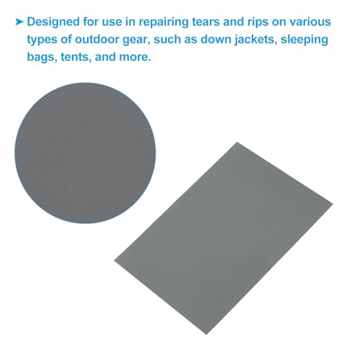 PATIKIL Down Jacket Repair Patch 6" x 8", 10 Pack Self Adhesive Nylon Fabric Patch for Tent Clothes Outdoor Camping Gear, Dark Grey - color: Dark Grey
