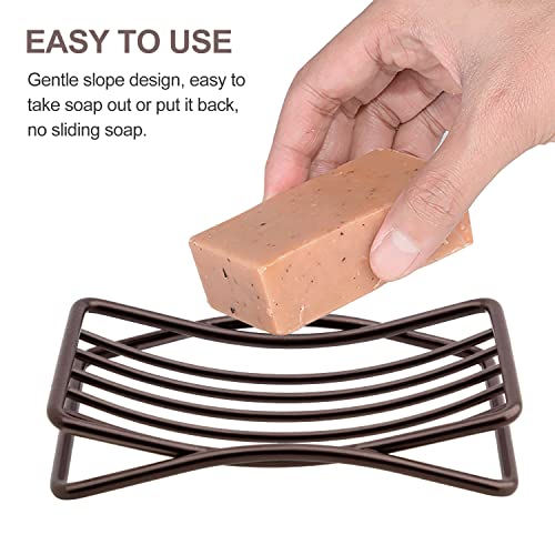 Soap Dish for Shower Bathroom Bar Soap Holder, Stainless Steel Self-draining Sponge Holder for Kitchen Sink Bathtub, Easy Cleaning Quick Dry, Bronze - color: Bronze-1 Pack