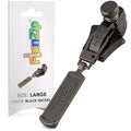 FixNZip Large Black Nickel Zipper Repair Kit | Universal No-Sew Slider Replacement for Heavy Jackets, Wetsuits, Boat Covers, and Luggage | Instant and Reusable Zipper Repair Tool | Sizes 8-10 - color: Black Nickel, size: Large