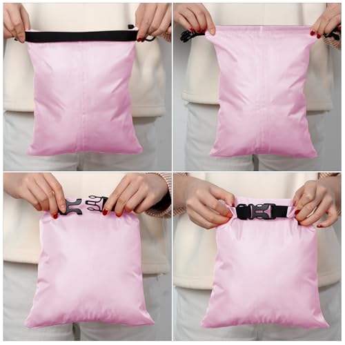 Shappy 6/12 Pcs Waterproof Dry Bags, Lightweight Outdoor Waterproof Dry Stuff Sacks 15/8/5/4/3/2 L and Long Adjustable Shoulder Strap for Kayaking Rafting Boating Hiking Camping - color: Pastel