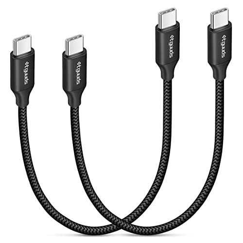 etguuds USB C to USB C Cable 1ft, 2-Pack 60W C to C Cable Fast Charging | for iPhone 17 16 15 Pro Max Plus Air, Samsung Galaxy S26 S25 S24 S23, USBC iPad MacBook Charger Cord Type C, Pixel, Black - color: Black, size: 1ft