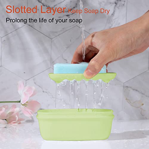 Quatish 4 Pack Travel Soap Case Leakproof, Portable Travel Bar Soap Holder Container with Lid for Camping, Gym, Multicolor - color: Pink+blue+green+yellow