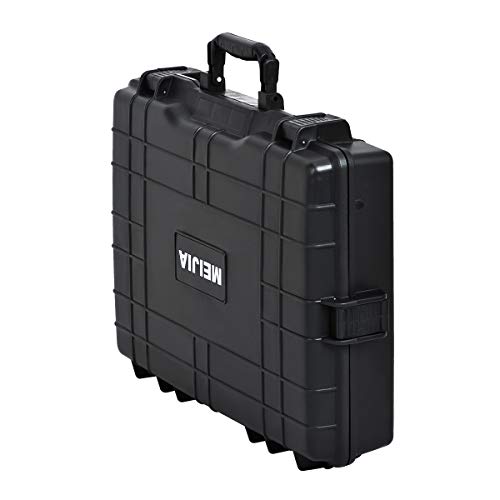 MEIJIA Waterproof Hard Camera Case,Hard Laptop Case,Hard Case with Customized Fit Foam Included, Elegant Black,Fit for computers,camera,lens(Black, 21.62"X17.25"X4.87") - size: 21.62" x 17.25" x 4.87"