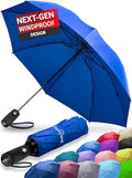 Raintrend Windproof Travel Umbrellas for Rain Automatic +10% Bigger Canopy Strong Frame Compact Folding Portable Umbrella for Women Men Backpack Purse - color: T1 Navy