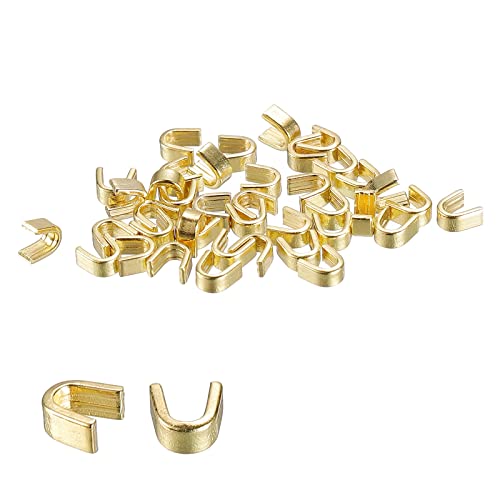 uxcell 40Pcs Zipper Slider Retainers, #5 U Shape Top Stoppers for Bags Coats Jackets Closed-end Zippers Replacing, Gold Tone - color: Gold Tone, size: #5