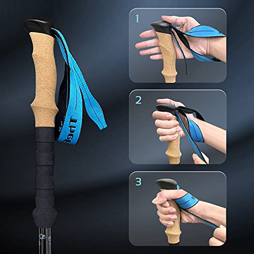 TheFitLife Carbon Fiber Trekking Poles Ultralight Walking Sticks for Hiking - color: White