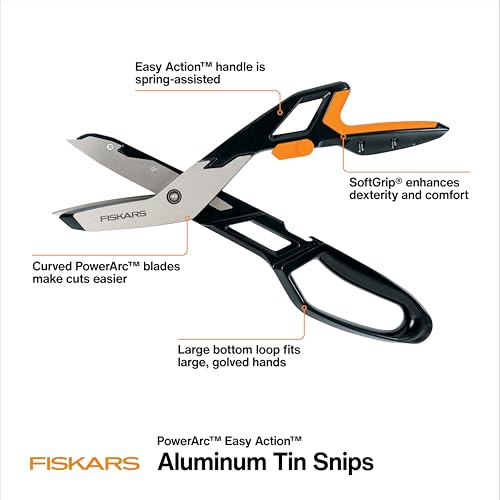 Fiskars Pro 13" PowerArc Easy Action Aluminum Tin Snips - style: Easy Action Snips 13 in.