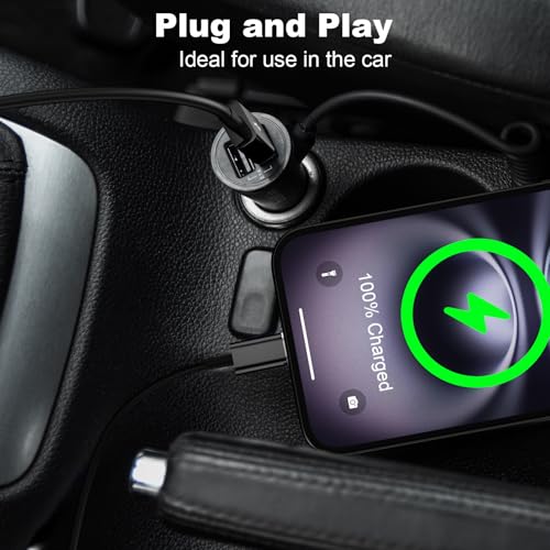 Car Carplay Cable for iPhone 17 16 15 Pro Max Air 6FT USB A to USB C Cable | USB C Charger Cord for iPad 10th Gen Pro Air 5th 4th Mini 6th Gen, Car Charging Cord (Black) - color: Black, size: 6FT