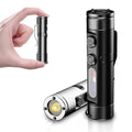 [No Igniter] K2 Mini Keychain Flashlight,Rechargeable 5-in-1 EDC Pocket Torch with COB Light, UV, Red Light, Magnetic Base & Window Breaker, Compact Survival Tool for Camping, Car, Travel & Gift - color: Black