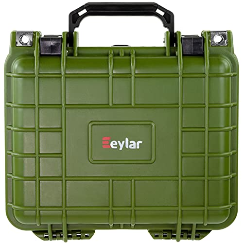 Eylar Small 10.62" Deep Gear, Equipment, Hard Camera Case Waterproof with Foam TSA Standards (Green) - color: Green