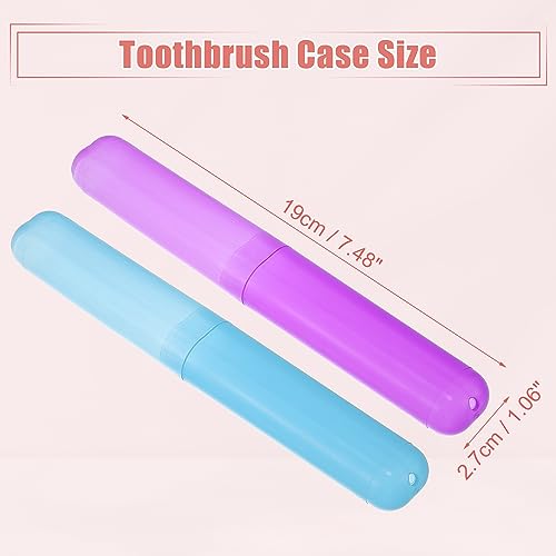 VOCOSTE 2Pcs Travel Toothbrush Case, Purple&Blue - color: Purple, Blue