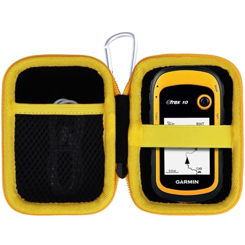 Lebakort Hard Case Compatible with Garmin eTrex 10/20 / 20x / 30x / 22x / 32x / SE Worldwide Rugged Handheld GPS Navigator (Black + Yellow Case) - color: Black + Yellow Case