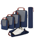 Bagsmart Compression Packing Cubes, Travel Bag Cruise Ship Essentials - color: Dark Blue, size: 6 Set