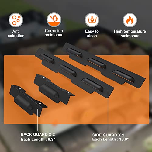 Wind Guards for Blackstone 17“ Griddle Accessories Fit for Blackstone Griddle Grill, MeWeBlue 5019 Magnetic Stainless Steel Wind Screens Protect Flame Hold Heat, Compatible with Hood, Black - size: 17"