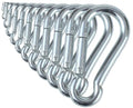 Black & Silver Zinc-Galvanized Heavy Duty Bushcraft Carabiner Spring Snap Clip Link Hooks 200-500lb Load 2, 6 & 12 Packs - color: 5cm (2.0in) Silver 12 Pack