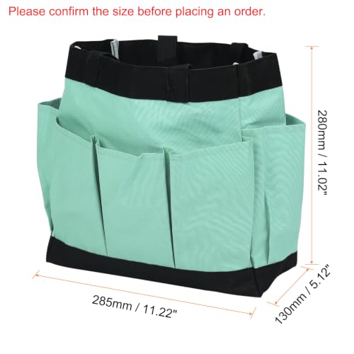 HARFINGTON Garden Tool Bag 11.2" x 5" x 11" Large Oxford Waterproof with Pockets Garden Tote Bag Gardening Plant Tool Organizer Storage Carrier Store for Outdoor Women Men, Light Green - color: Light Green