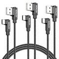 USB to USB C Cable 90 Degree 3Pack 3FT, Short Right Angle USB C Cable - color: Black, size: 3FT