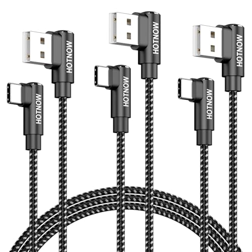 USB to USB C Cable 90 Degree 3Pack 3FT, Short Right Angle USB C Cable - color: Black, size: 3FT