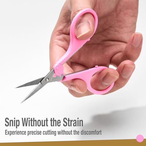 High Precision Detail Scissors Set (2-Pc) Sharp, Fine Tips | Paper Cutting, Scrapbooking, Sewing, Crafting | Stainless Steel | Protective Cover (Pastel) - color: Pastel