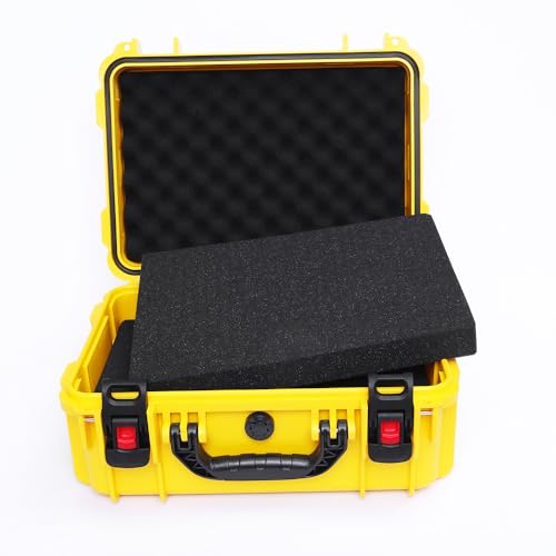18in Waterproof Hard Shell Case with DIY Customizable Foam Insert (16 x 11x 7.8in Interior) - color: Yellow