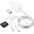 for Apple Watch Charger Fast Charging, 3 in 1 iPhone and iWatch Cable 6FT | with 20W USB C Charger Combo, Compatible with Apple Watch Series Ultra/SE/11/10/9/8/7/6/5/4/iPhone17/16/15/14/13/12/11 Series - size: 6.01FT